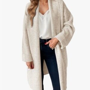 Amazon Women's Cream Open Front Cardigan